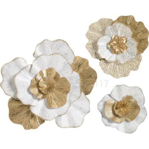 Modern Wrought Iron Flower Wall Decoration Pendant Livingroom Background Wall Hanging Ornaments Hotel Porch Wall Mural Craft Art