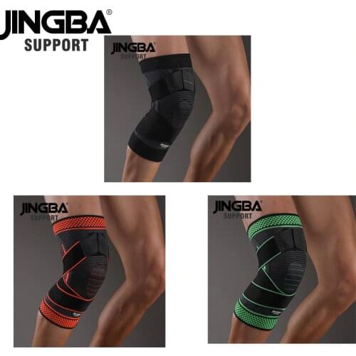 JINGBA SUPPORT 1PCS Sport Fitness Knee Pads Support Bandage Braces Elastic Nylon Sport Compression Sleeve for Basketball Kneepad