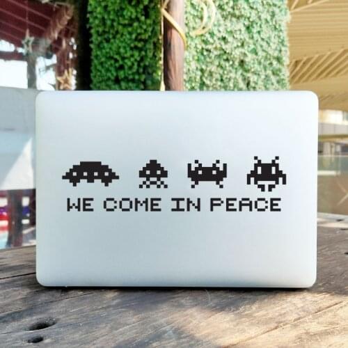 8 Bit Aliens UFO Vinyl Laptop Sticker for MacBook Pro 16" Air Retina 11 12 13 15 inch Mac Book Skin 14 Cartoon HP Notebook Decal