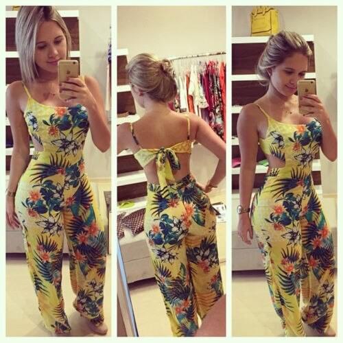 Women Casual Clubwear Print Summer Playsuit Bodycon Party Bandages Jumpsuit&Romper Trouser