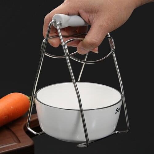 Anti-Hot Clamp Gripper 1PC Heat Insulation Lifter Picker Stainless Steel Steamer Plate Tong Foldable Hot Bowl Clip