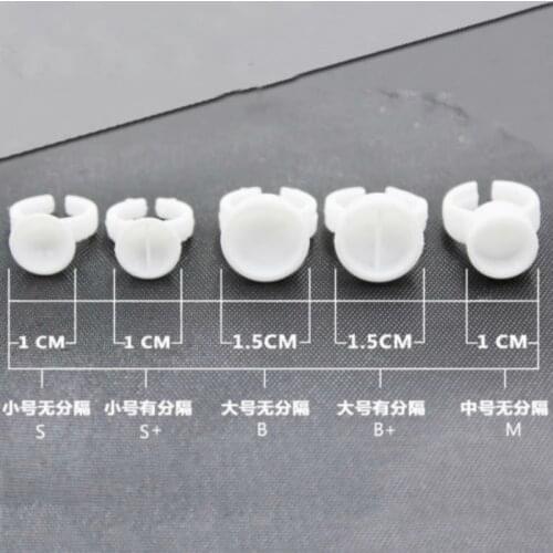 100pcs White Planting Grafting Mink Eyelash Glue Ring Eyelid Tools Tattoo Pigment Ink Pallet Eyelash Adhesive Holder