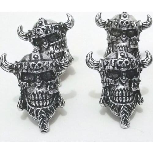 13 styles of beads///Viking Nordic Spartan Warrior Hell Boy Skull DIY Key chain Beaded Braided Rope Beads, 1Pcs