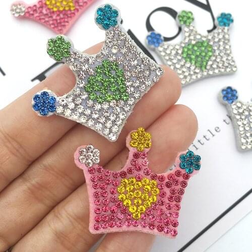 20pcs Rhinestones Diamond Crown Accessories DIY Craft Supplies Kids BB Hair Ornaments Jewelry Materials appliques for clothing