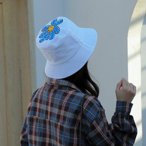 2020 Fashion Fishing Hat Flower Sun Cap Sun Protection Outdoor Boonie Bucket Hat Unisex Cotton Reversible Breathable Cap