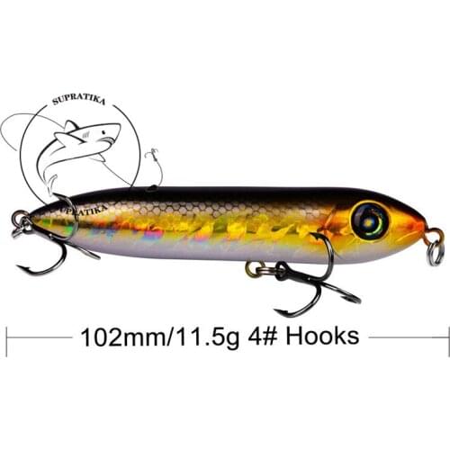 3D Eyes Anti-Corrosion Freshwater High Quality Plastic Fishing Bait 102MM/11.5G Artificial Pencil Fishing Lure Hard Bait