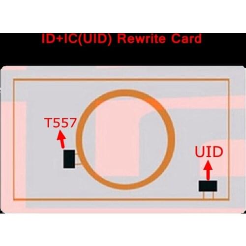 5pcs Blank Cards ID+IC UID 13.56MHZ Changeable Rewrite Rewritable Composite Card Dual Chip Frequency + RFID 125KHZ T5577 EM4305