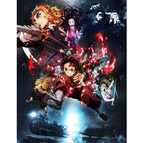 Diy Full Drill 5D Diamond Painting kimetsu no yaiba Diamond Embroidery Cross Stitch 3D Diamond Mosaic Home Decor Gift