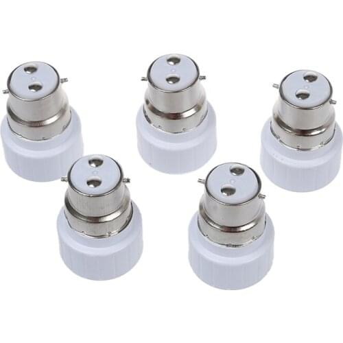 B22 to GU10 Lamp Light Bulb Base Socket Converter Adaptor 5 pack
