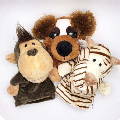 Big Animal Finger Puppet Plush Toy for Children Baby Favor Dolls Tell Story Props Cute Cartoon Fingerdoll Kids Soothing Baby New