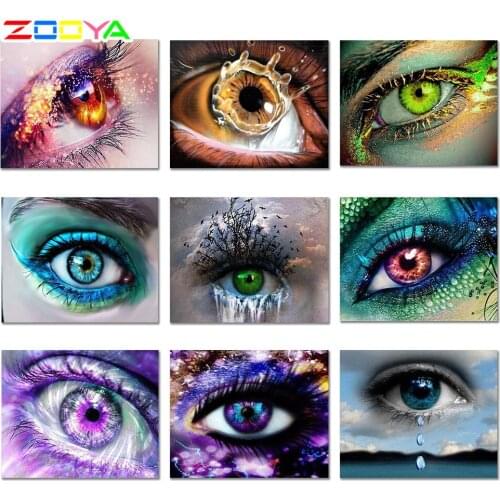 Diy Crystal Beautiful Diamond Embroidery Eye Diamond Painting Special Shaped Woman Eyes Diamond Mosaic Photos Home Decor Er044
