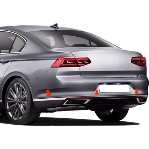 Passat B8 (2014-2019) Rear Bumper Chrome Cheetah 3 Piece Stainless Chromium Styling Accessory Auto Modified Makeup Chrome Nickel Plating