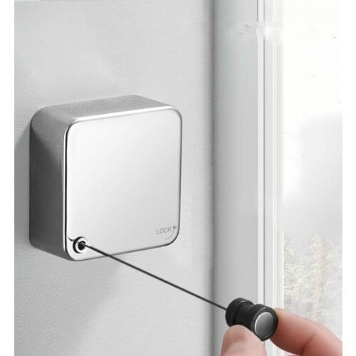 Home Garden Balcony Invisible Shrink Clothes Rope Without Punching Stainless Steel Indoor Retractable Household Clothesline