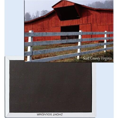 Travel Refrigerator Magnets 78*54mm,Red Barn, Scott County, Virginia Travel Rigid Fridge Magnets 24987