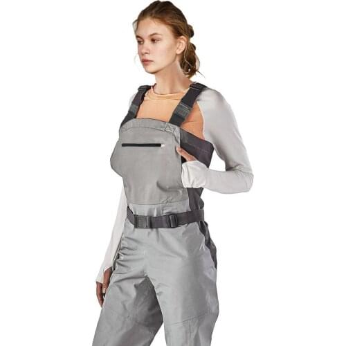 Breathable Anglers Waders, Waterproof Stockingfoot Chest Waders with Zippered Pockets, Lightweight Fly Fishing Waders for Women