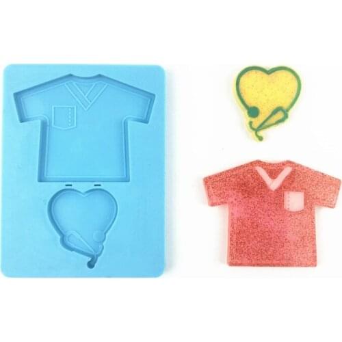 Shirt Love Heart Decorations Epoxy Resin Mold Jewelry Pendant Keychain Silicone Mould DIY Crafts Ornaments Casting Tool