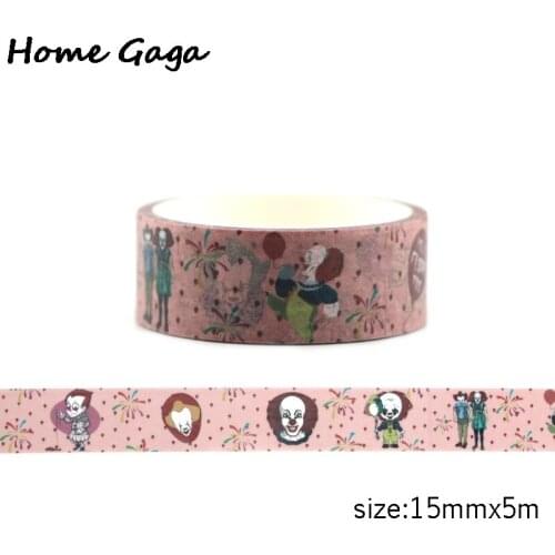 Homegaga horror movie clown washi tape stickers 90s decoration vintage diy Scrapbooking Adhesive Masking Printed paster D2217