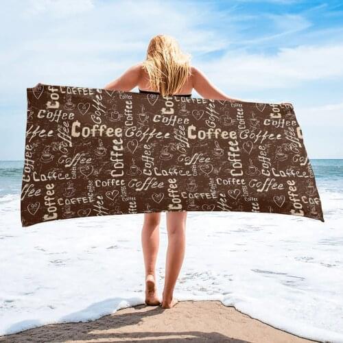Retro Style Farmhouse Coffee Beach Towel Luxury Quick-dry Microfiber Bathroom Bath Towels Yoga Mat Picnic Blanket