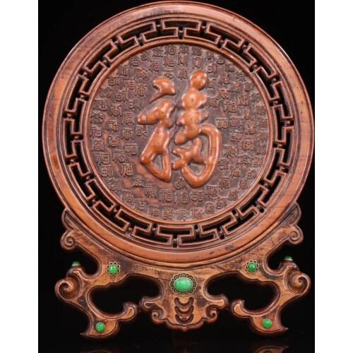 Collection of boxwood hand-carved Baifu map interstitial