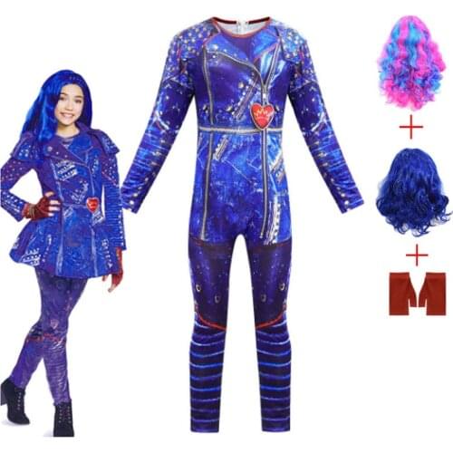 New Strange Descendants 3 Cosplay Evie Costume for Kids girls Uniform Halloween Carnival Costume Dress Up Kids Costume Jumpsuits