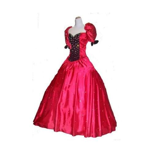 Red crystal plus size vestido GWTW SCARLETT GEORGIAN SATIN VELVET BALL GOWN civil war ball gowns prom mother of the bride dress