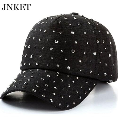 JNKET Fashion Unisex Baseball Cap Rhinestone Baseball Hats Outdoor Sports Sunhat Snapbacks Hats Gorras Casquette