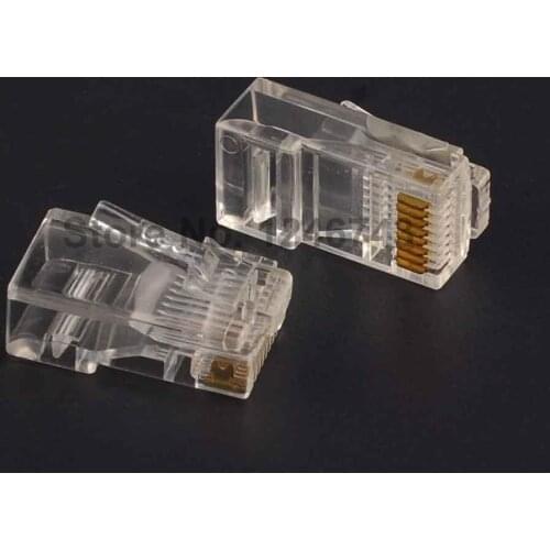 50PCS 8Pin RJ45 8P8C Modular Plugs Socket Network Ethernet Crystal Plug RJ45 Connector Adapter for Cat5/5e Cat6 Cable Plugs