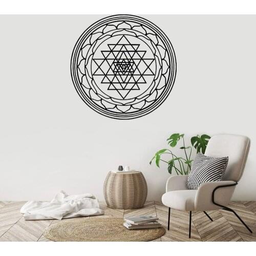 Wall Decal Metatrons Cube Alchemy Geometric Wall Vinyl Sticker Mural Poster For wall Line Circle Mandala DW7460