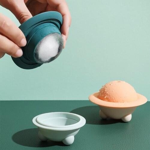 UFO Silicone Ice Hockey Ice Box Single Round Mold Large Ice Tray DIY Model Multifunction Ound Ball Ice Tray Whisky Kitchen Tools