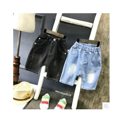 2017 summer new baby girls trousers denim boys pants black blue unisex boys girls clothes
