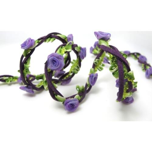 Braided Niva Rococo Trim with Faux Suede Leather|Braided Twine|Twisted Cord|Headband Trim|Vine Trim|Floral Decorative Ribbon
