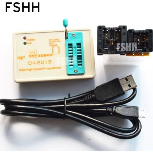 FREE SHIPPING!CH201 programmer+150mil SOP8 socket+208mil SOP8 socket high-speed USB SPI Programmer 24 25 93 EEPROM 25 flash bios