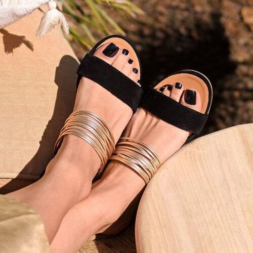 Women Sandals 2021 New Fashion Flat Sandals Non-slip Slippers Ladies Casual Beach Slides Female Footwear