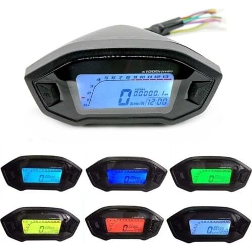 Universal Motorcycle LCD Digital 13000rpm Speedometer Odometer Backlight Motorcycle Odometer for 2,4 Cylinders meter