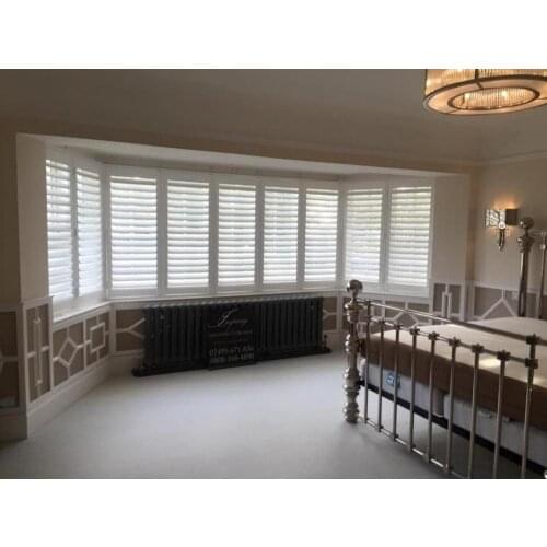 Highly durable window shutters arch top rail wooden blinds solid wood shutter louver wood folding shutters