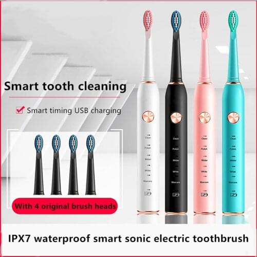 Electric Toothbrush Sonic Whitening Teeth Brush USB Rechargeable Tooth Brush Adult Electronic Washable Toothbrush 5 Modes