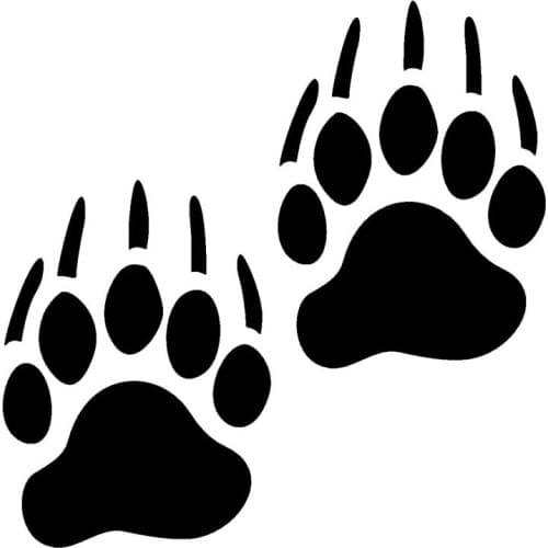 11.3cm*11.4cm Funny Animal Bear Paws Car Window Graphic Vinyl Decal Car Sticker Black/Silver S6-3817
