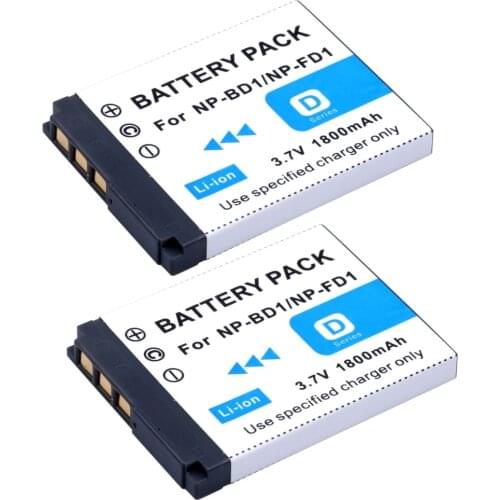 2Pcs PROBTY NP-BD1 NP BD1 Battery for Sony Cyber-shot DSC-G3 T2 T70 DSC-T75 DSC-T77 DSC-T90 DSC-T200 DSC-T300 DSC-T500 Camera