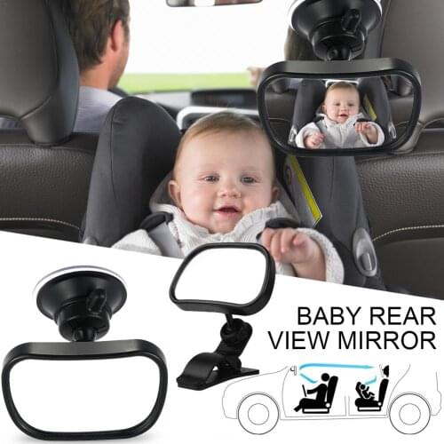 Mini Car Back Seat Baby View Mirror 2 In 1 Baby Rear Convex Mirror Adjustable Car Baby Kids Monitor Safety Reverse Safety Seat