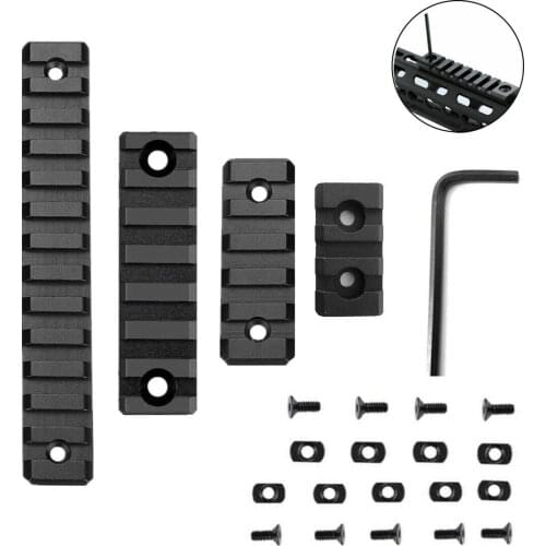 4 Pack M-LOK Aluminum 3 Slot 5 Slot 7 slot 13 Slot Rail Section Picatinny Weaver