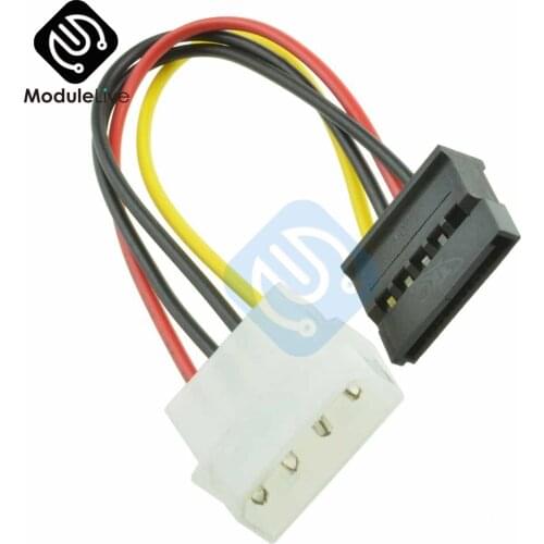 5Pcs Male Female 4-pin Power Drive Adapter Cable to Molex IDE SATA 15-pin Connector High Quality 15Pins Tools