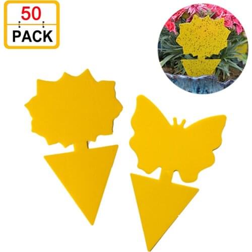 50Pcs Double-sided Sticky Board Fruit Fly Insect Fungus Leafminers Pest Control Strong Flies Traps Bedbugs Aphid Catcher