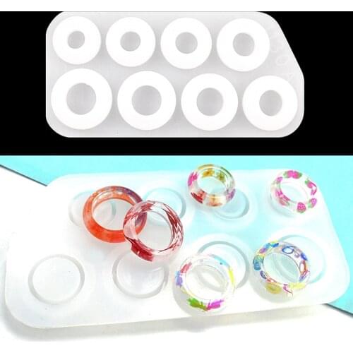 8Pcs Assorted Sizes Ring Resin Mold Silicone Hole Crystal Epoxy Molde Silicona Resina For Handmade DIY Jewelry Making Fai Da Te