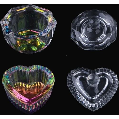 Acrylic Liquid Powder Dish Glassware with Lid Manicure Care Tools