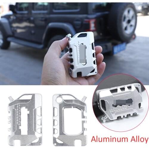 Aluminum Alloy Key Fob Cover Case Protector Shell Forfor Jeep Wrangler JL JT Gladiator 2018-2020