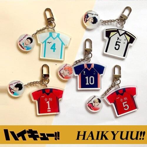 Anime Figures Haikyuu Toys Keychain Schoolbag Pendant Keychain Ring Acrylic Gifts Cartoon Figure Keychain of Haikyuu Key