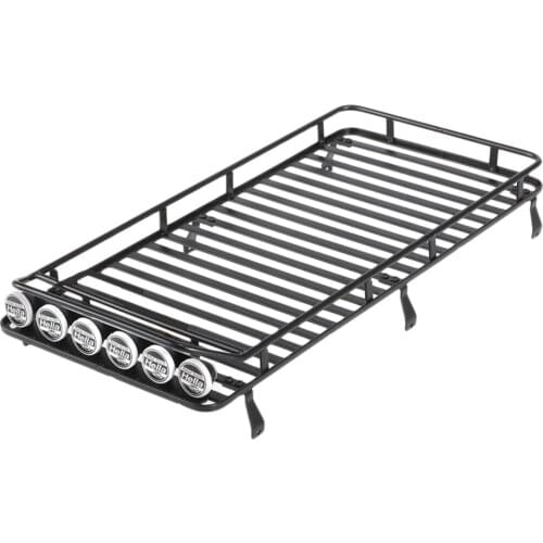 RC 1:10 Roof Luggage Rack with 6 Pieces LED Light Bar for D90 RC JEEP