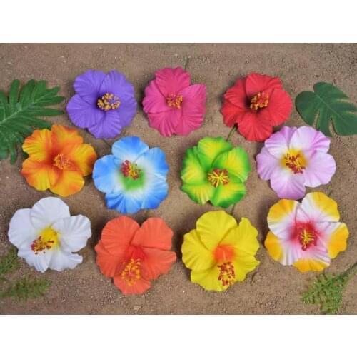 MIXED COLOR Free Shipping 50pcs/lot F1170 11COLOR 15CM Foam Hibiscus Hair Pick Hair Accessories Hawaii Tropical Flower Headwear