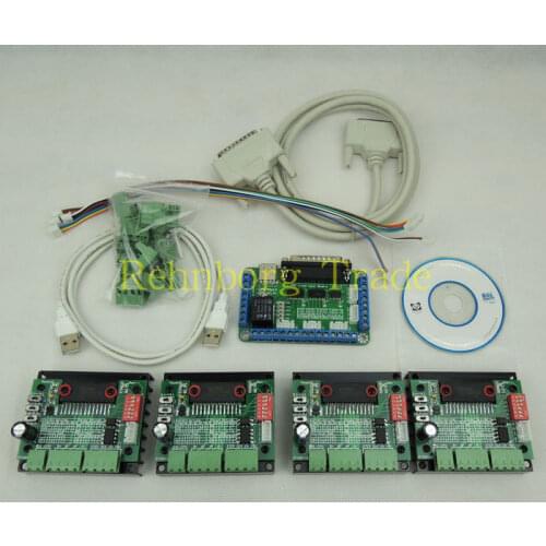 Free shipping!CNC 4 Axis TB6560 Stepper Motor Driver Controller Board Kit,Nema 23 two-phase,3A
