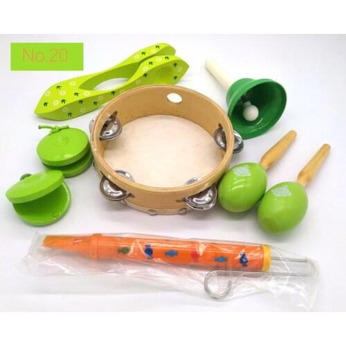 BIG SALE 6pc new musical instruments toy set wooden percussion instruments for baby preschool kids music rhythm educational
